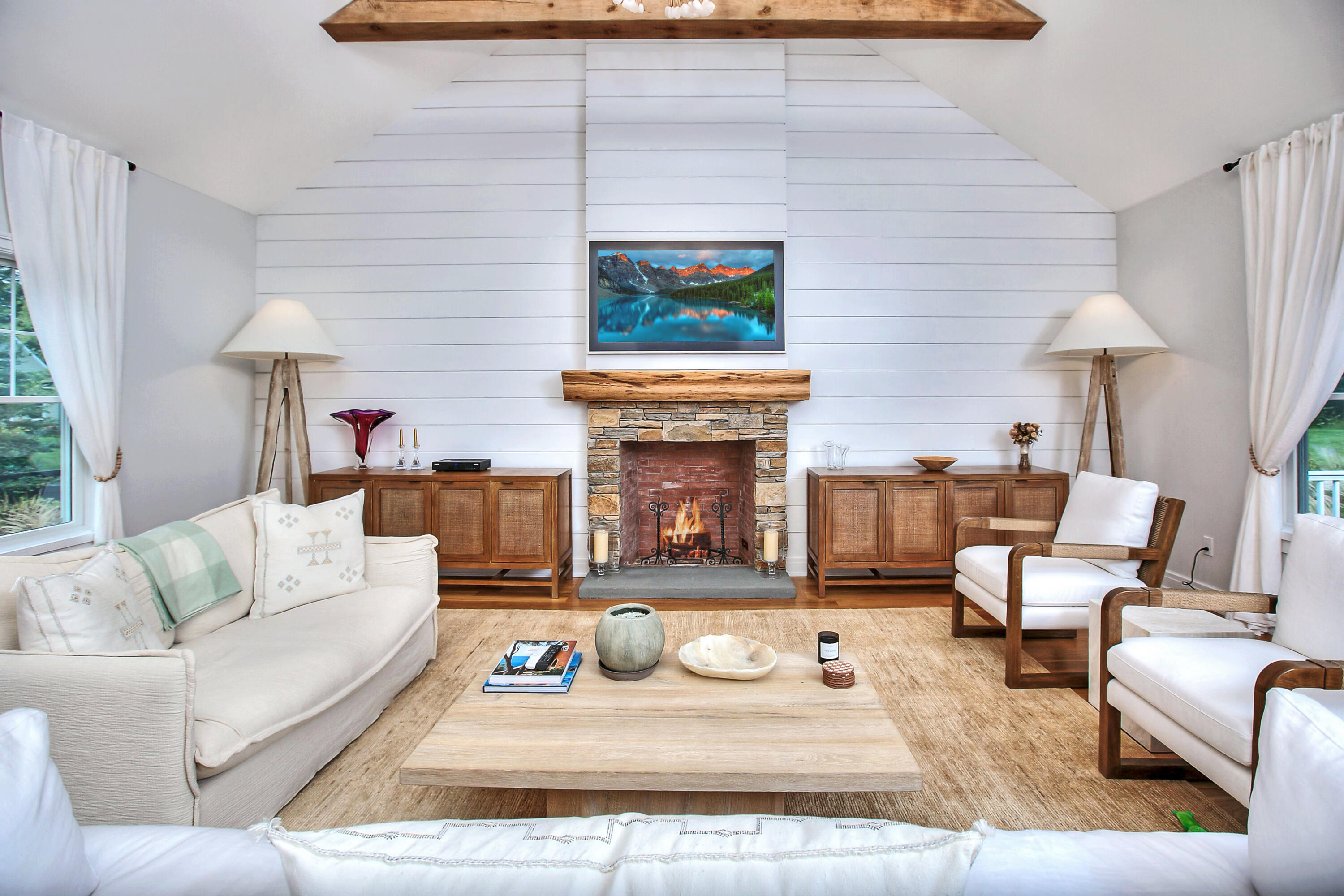 46 Blueberry Hill Road Redding, CT 06896 - Photo 13 of 32 a living room with furniture and a fireplace