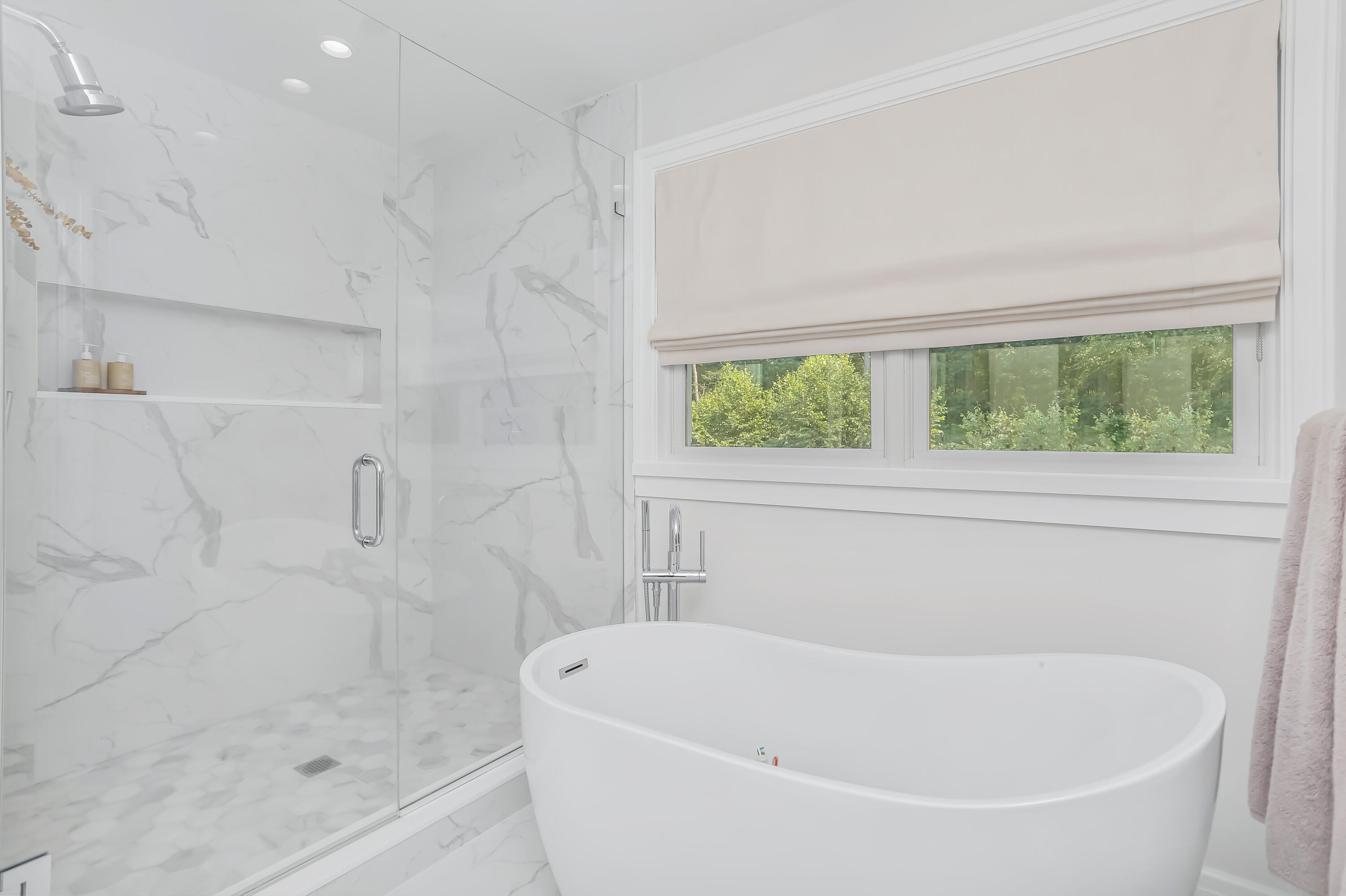 46 Blueberry Hill Road Redding, CT 06896 - Photo 18 of 32 a white bath tub sitting next to a window
