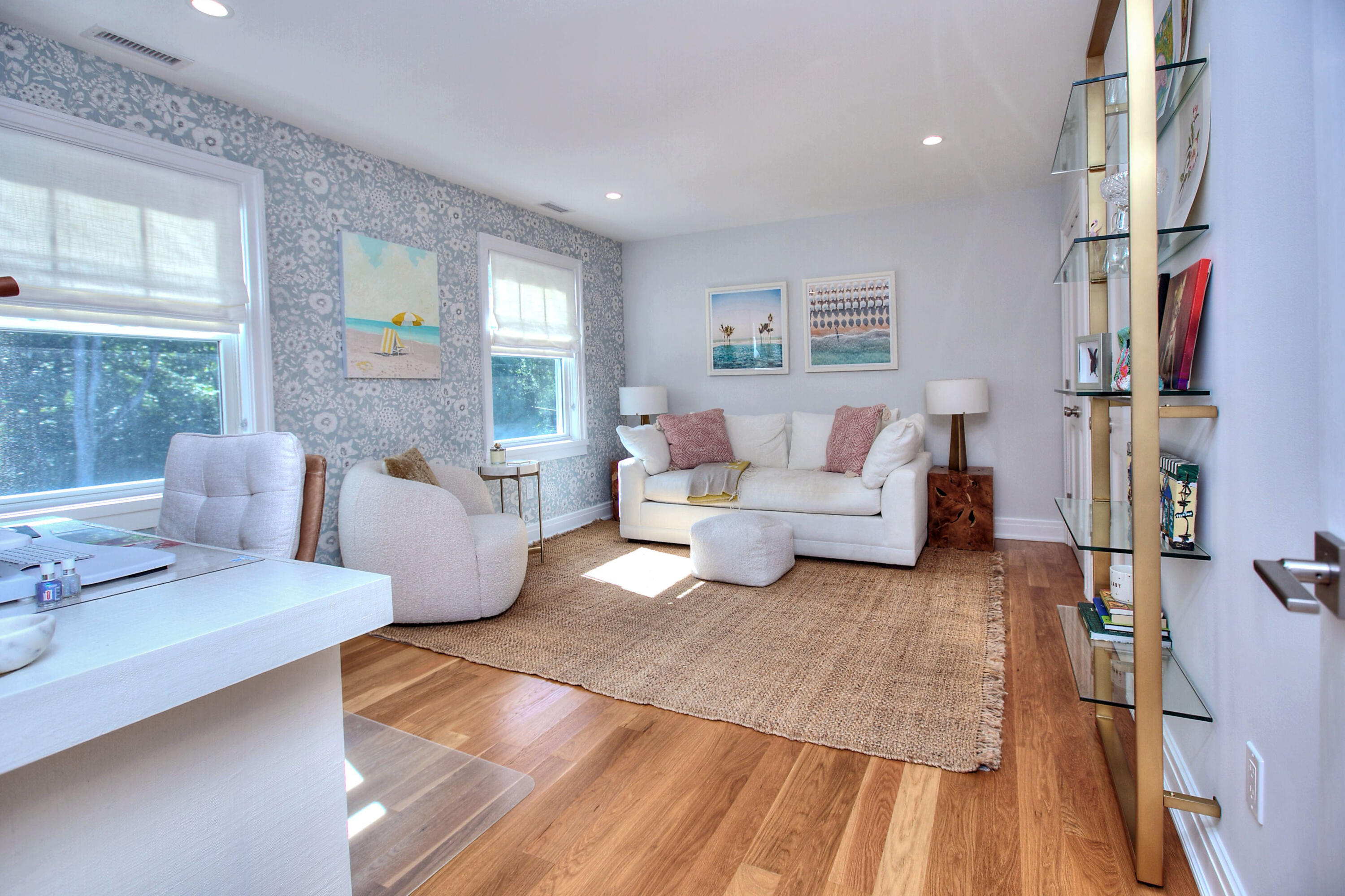 46 Blueberry Hill Road Redding, CT 06896 - Photo 20 of 32 a living room with furniture and a book shelf