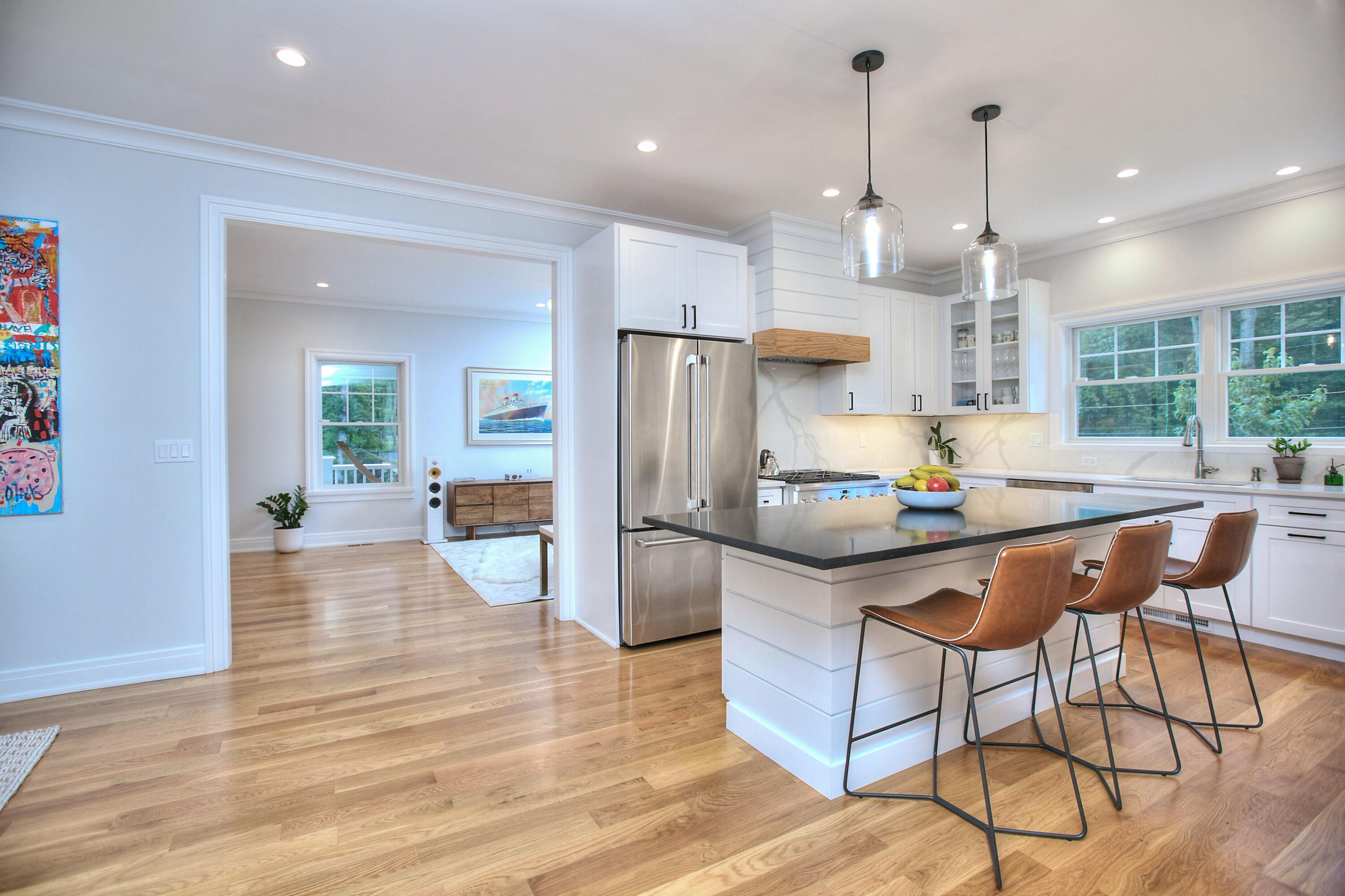 46 Blueberry Hill Road Redding, CT 06896 - Photo 6 of 32 a kitchen with stainless steel appliances granite countertop a kitchen island a stove a refrigerator and a sink