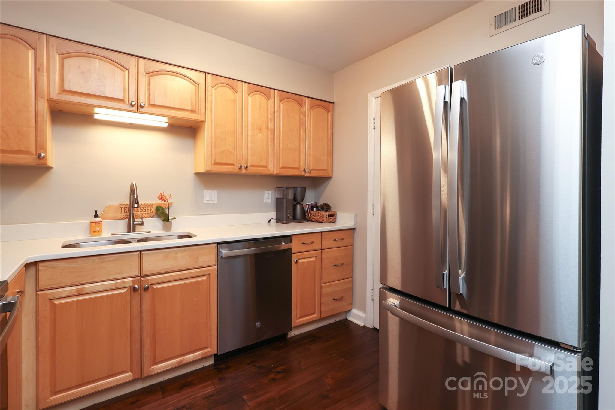 3722 Park Road, Unit B Charlotte, NC 28209 - Photo 9 of 48 a kitchen with stainless steel appliances granite countertop a refrigerator sink and cabinets