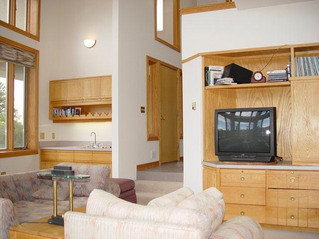 10030 High Bluff Drive Placerville, CO 81430 - Photo 3 of 6 a living room with furniture a flat screen tv and a fireplace