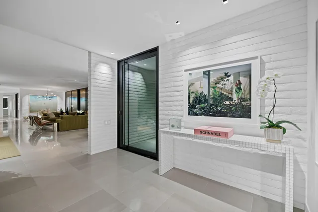 a outdoor dining space with furniture