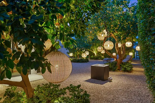 a room with a large window