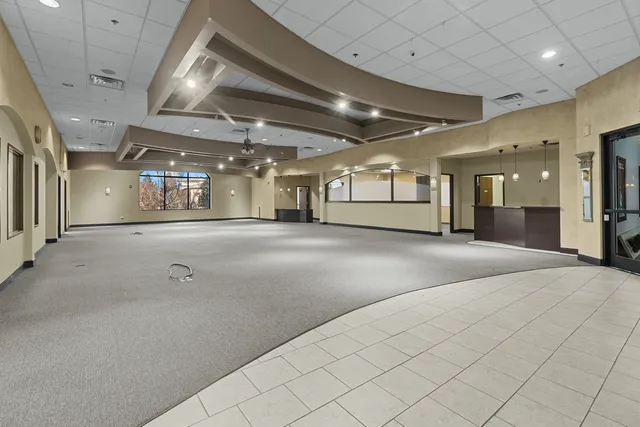 an empty room with windows