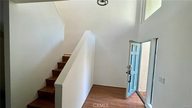 a view of hallway with stairs