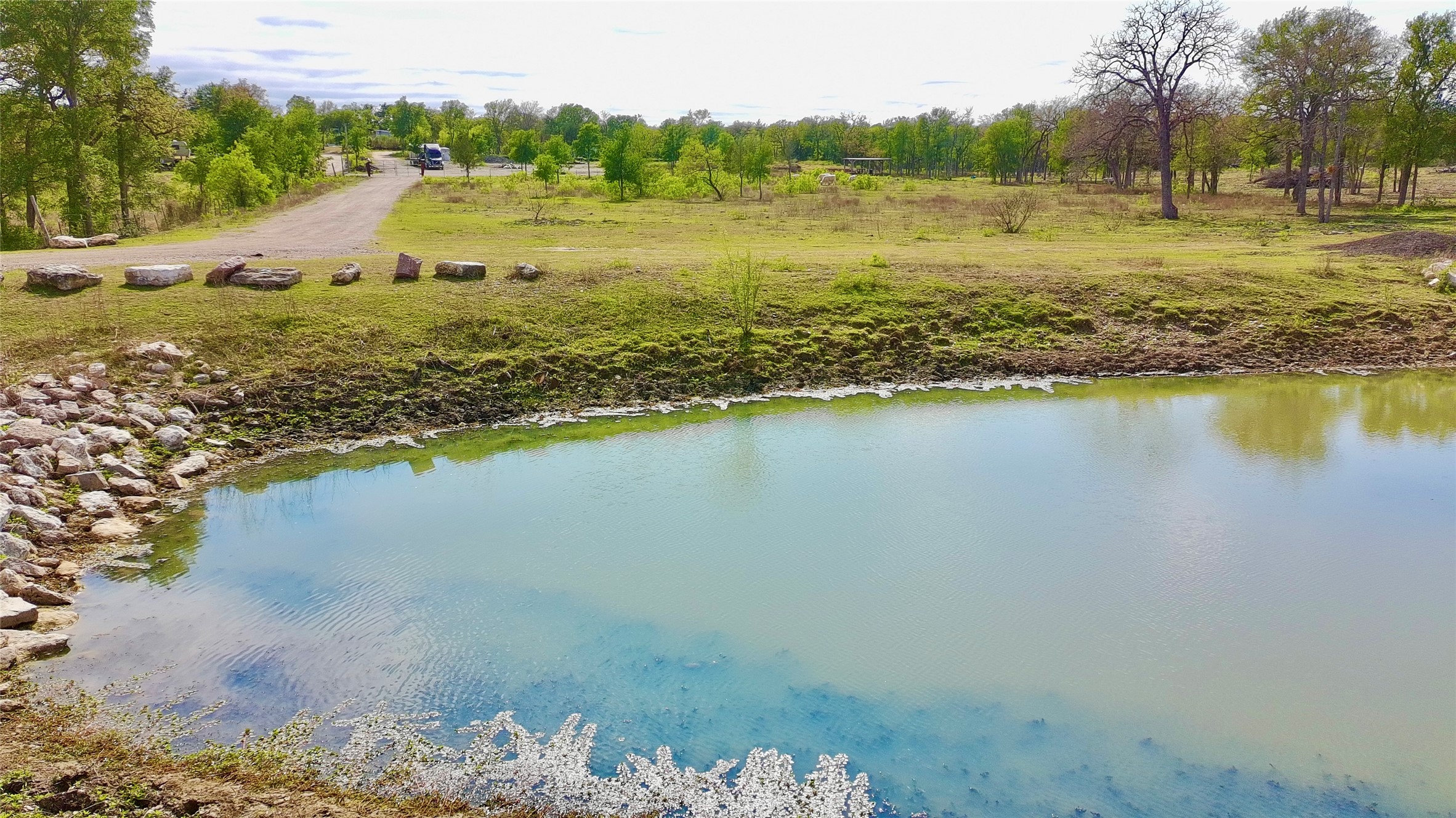 9024 Lockwood Springs Road Manor, TX 78653 - Photo 20 of 25 a view of a lake with a yard and trees