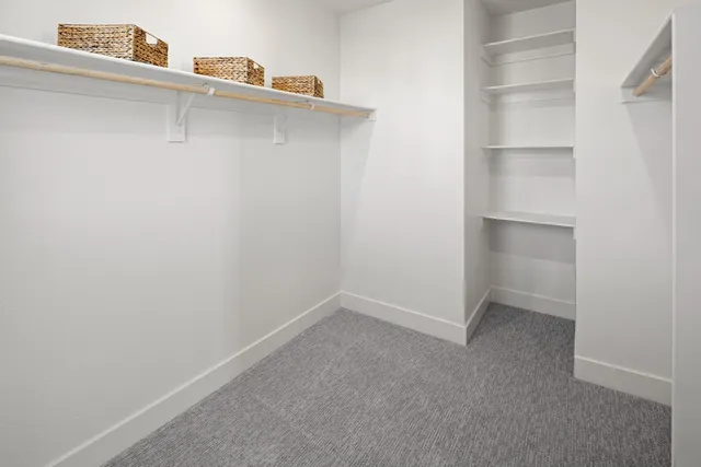a view of an empty walk in closet