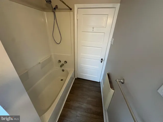 a bathroom with a bathtub