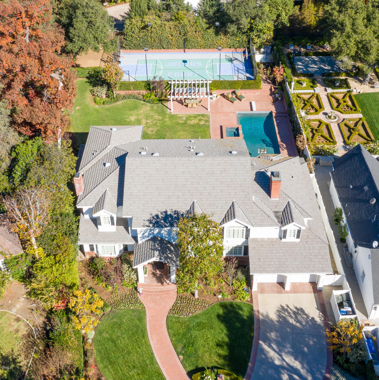 551 Georgian Road La Canada Flintridge, CA 91011 - Photo 56 of 56 an aerial view of a house with a yard basket ball court and outdoor seating