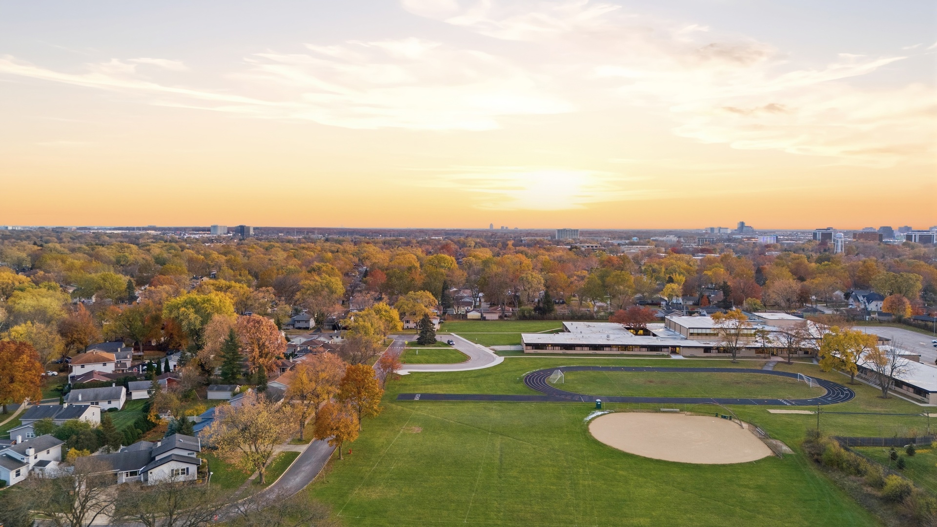 3208 Wren Lane Rolling Meadows, IL 60008 - Photo 26 of 30 an aerial view of a residential houses with outdoor space and swimming pool