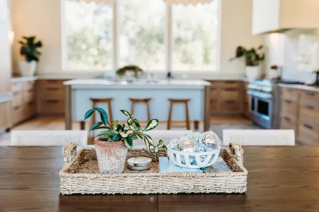 a room with table and chairs