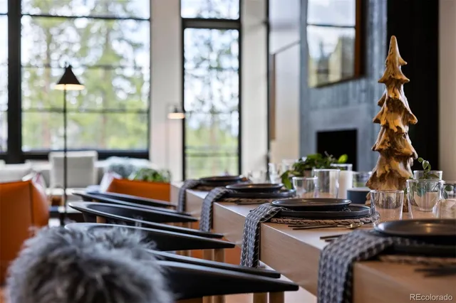 a room with furniture and a fireplace