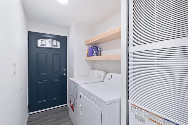 a utility room with a washer and dryer