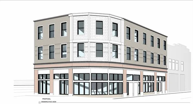 a front view of a building