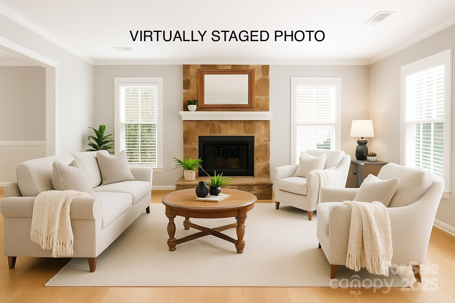 2707 Quailrush Road Charlotte, NC 28226 - Photo 8 of 29 a living room with furniture and a fireplace