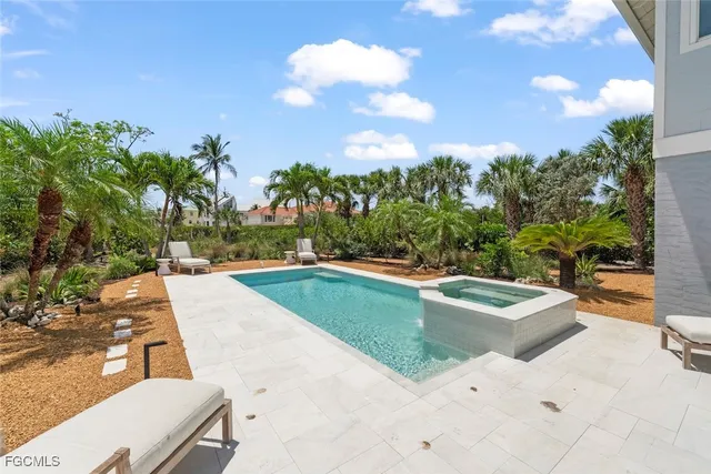 a view of a lake with a terrace