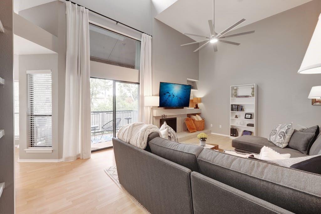 4711 Spicewood Springs Road, Unit 1201 Austin, TX 78759 - Photo 4 of 35 Vaulted ceiling and abundant windows and light