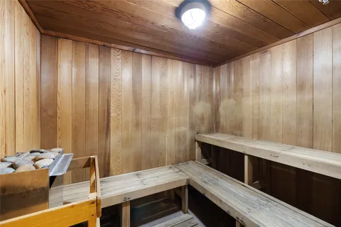 a room with a table and chairs