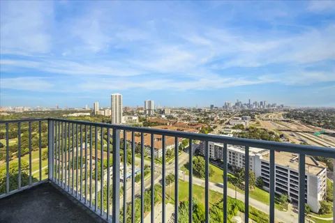 a view of city from balcony