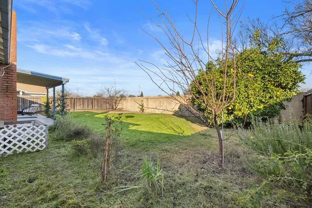 a view of a porch with a backyard