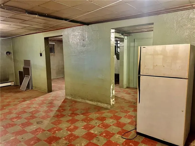a close view of fireplace and dryer