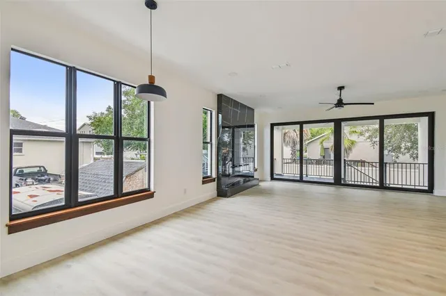 a bathroom with a sink vanity and a mirror