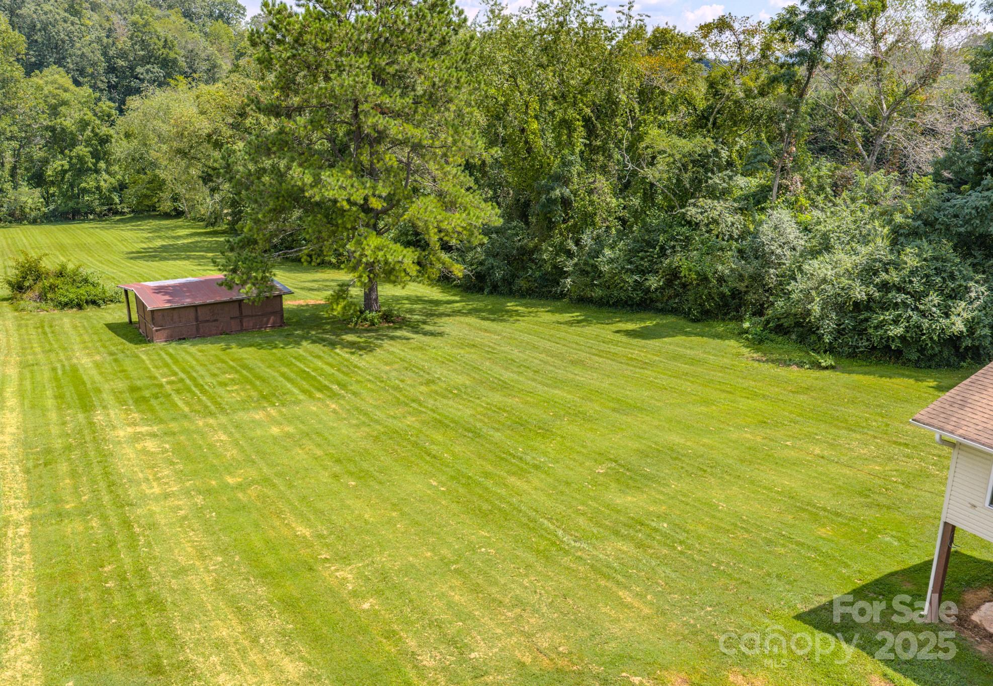 26 Big Cove Road Candler, NC 28715 - Photo 40 of 47 a backyard of a house with lots of green space