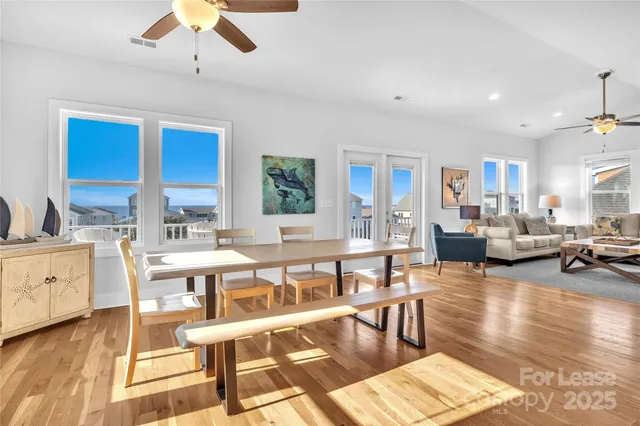 a view of a dining area with furniture