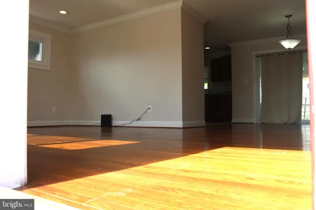 a view of a swimming pool and an outdoor space