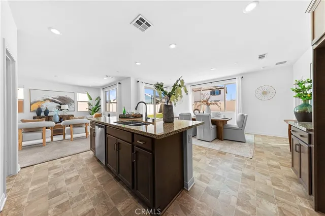 a kitchen with counter top space and appliances