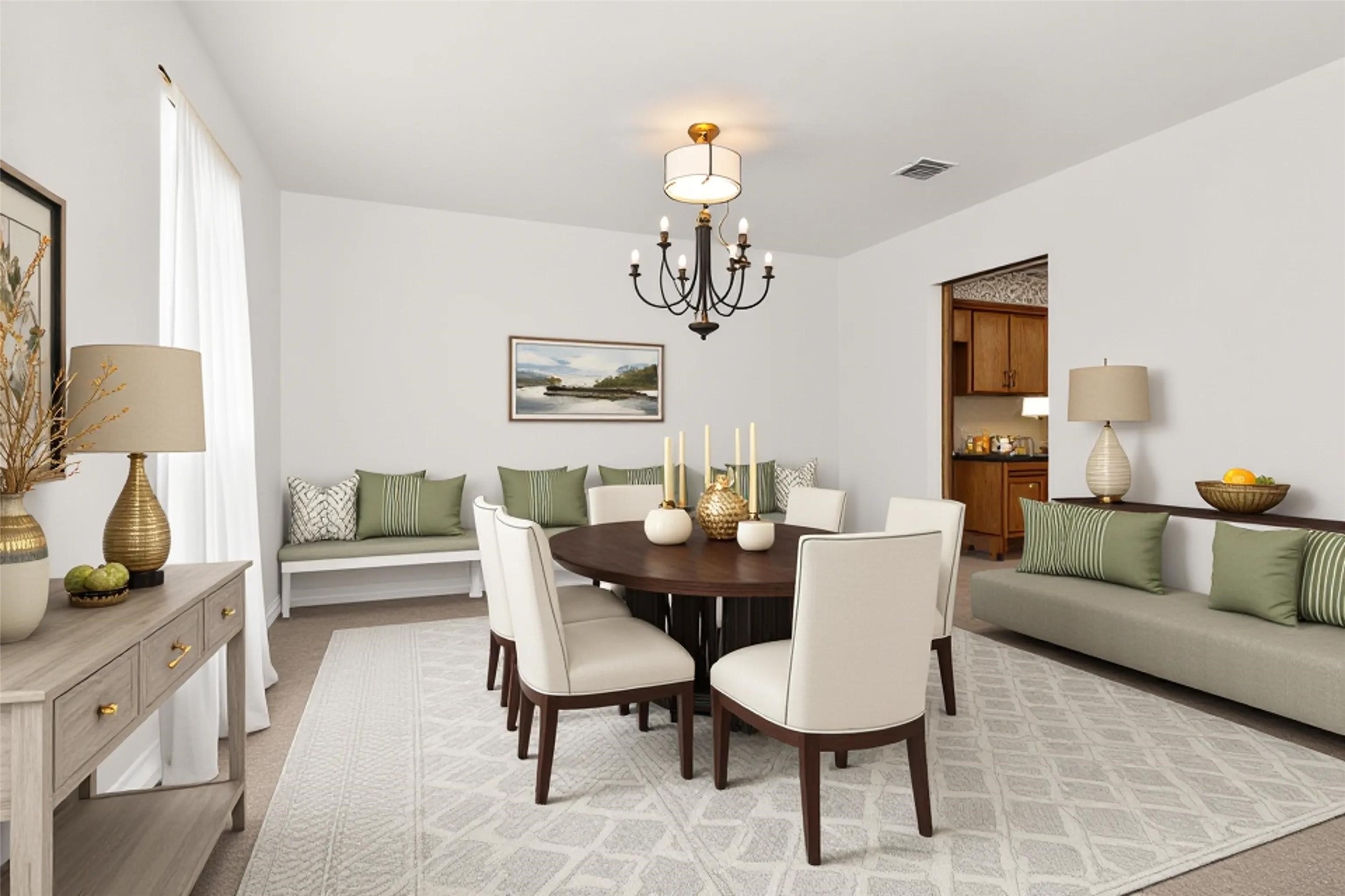 450 Dover Lane Spring, TX 77373 - Photo 7 of 35 a living room with furniture a lamp and a chandelier