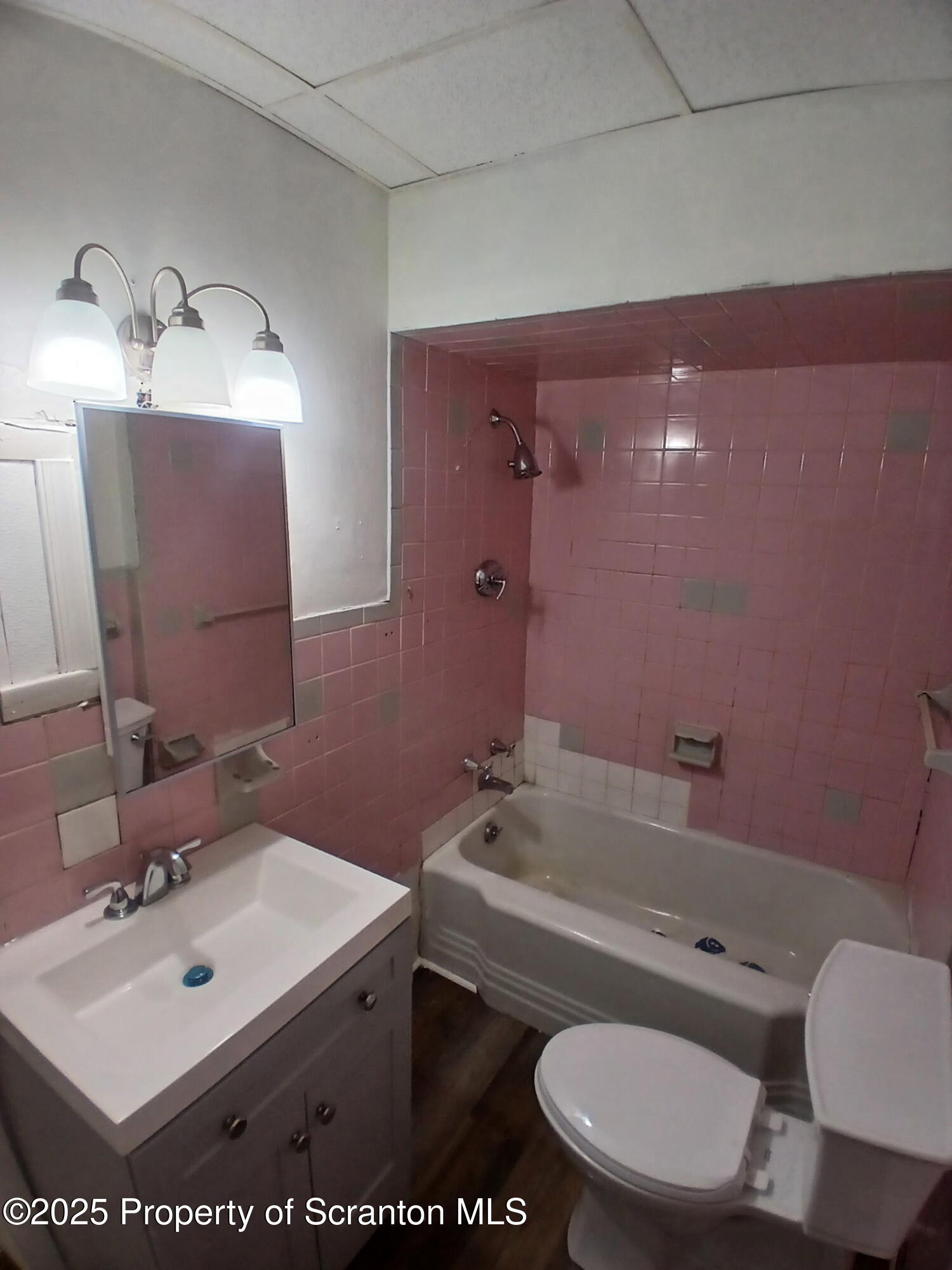 1729 Church Avenue, Unit 1 Scranton, PA 18508 - Photo 5 of 8 a bathroom with a toilet a sink and mirror