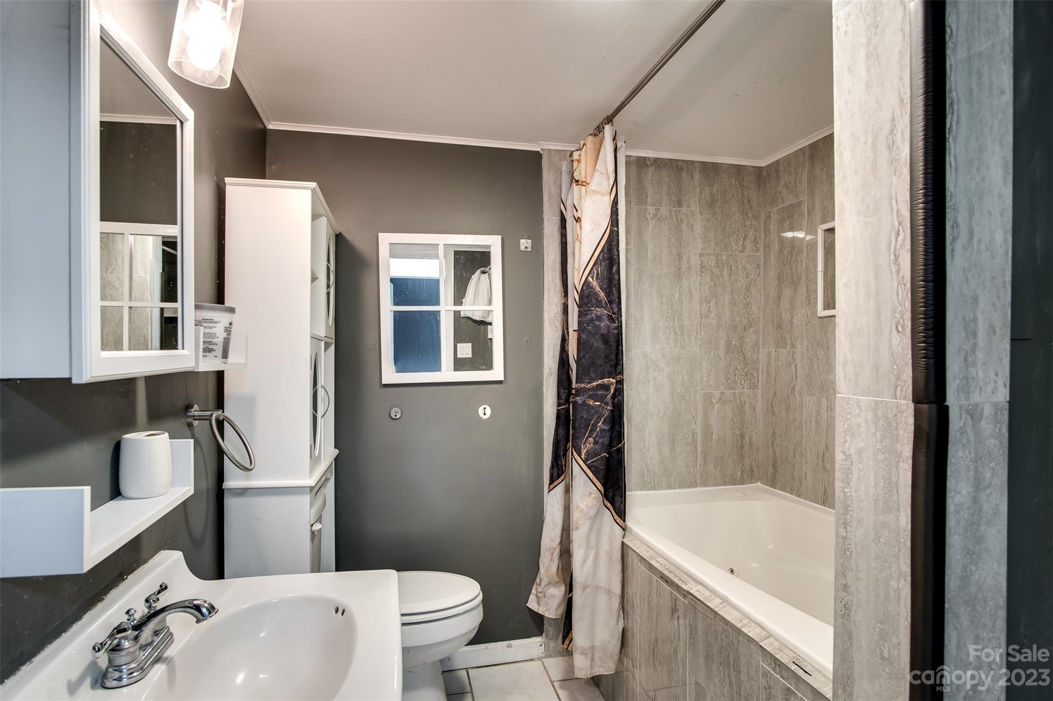 21 Turtle Rock Lane Tuckasegee, NC 28783 - Photo 15 of 32 a bathroom with a sink a toilet a tub and shower