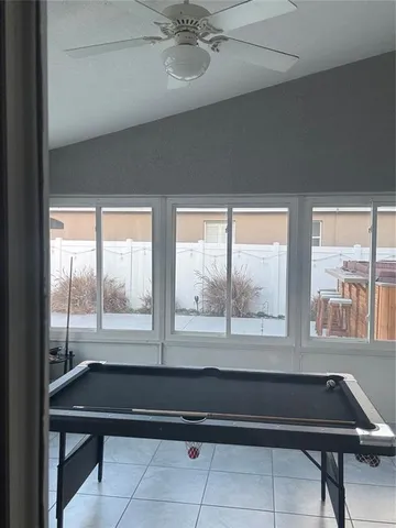 a room with a large window