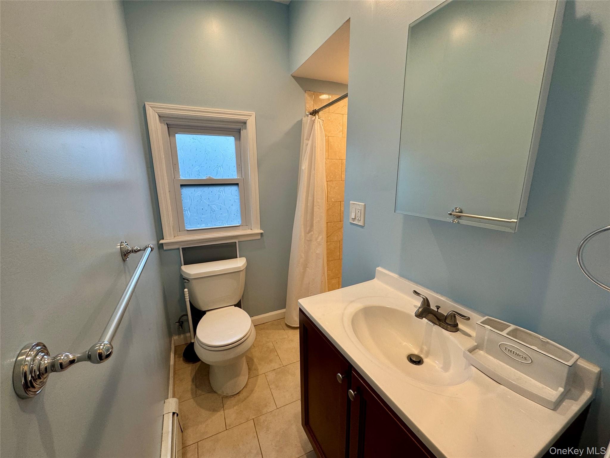 1243 Pea Pond Road North Bellmore, NY 11710 - Photo 15 of 16 a bathroom with a sink toilet and a mirror