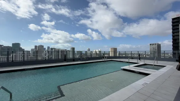 a view of a city from a terrace
