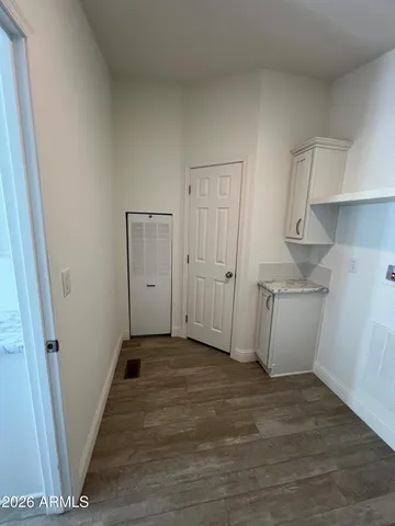 a view of a room with an empty space