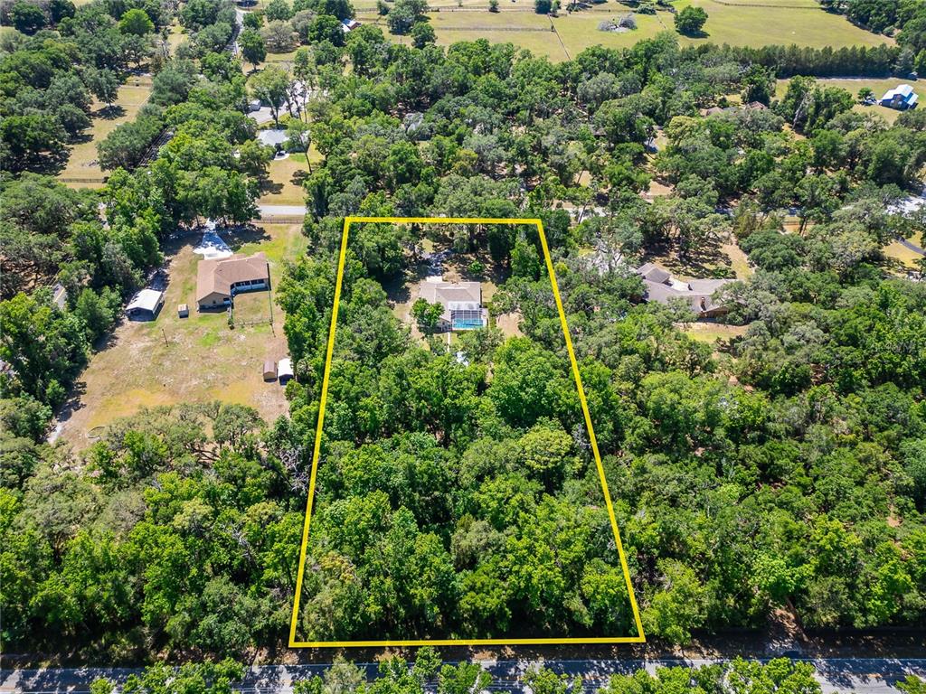 11120 Lu Wista Road Brooksville, FL 34601 - Photo 49 of 50 an aerial view of residential house with outdoor space and trees all around