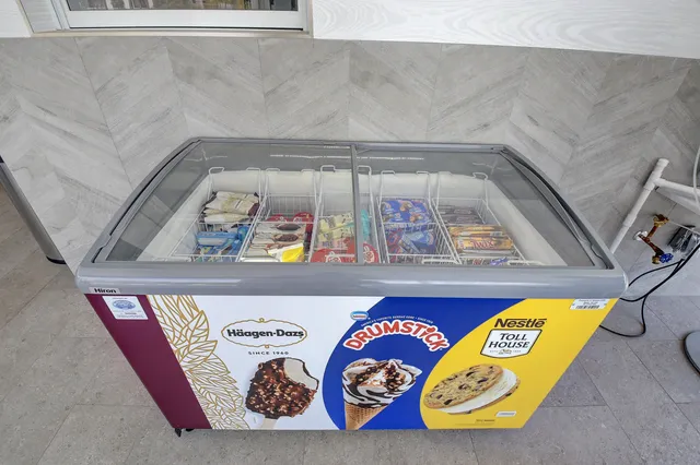 a view of playground with a slide