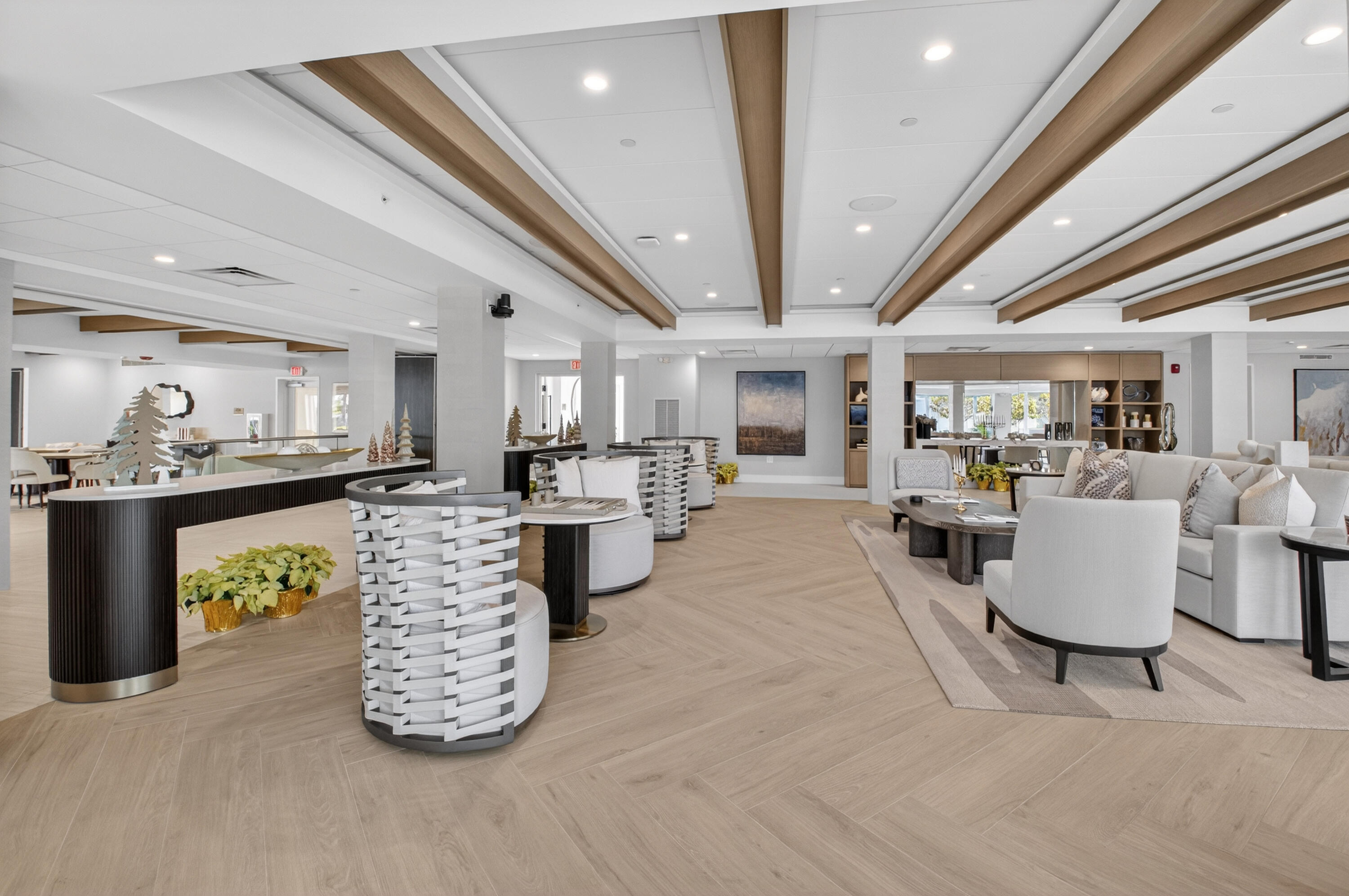 2707 North Ocean Boulevard, Unit D706 Boca Raton, FL 33431 - Photo 59 of 80 a living room with fireplace furniture and a view of kitchen