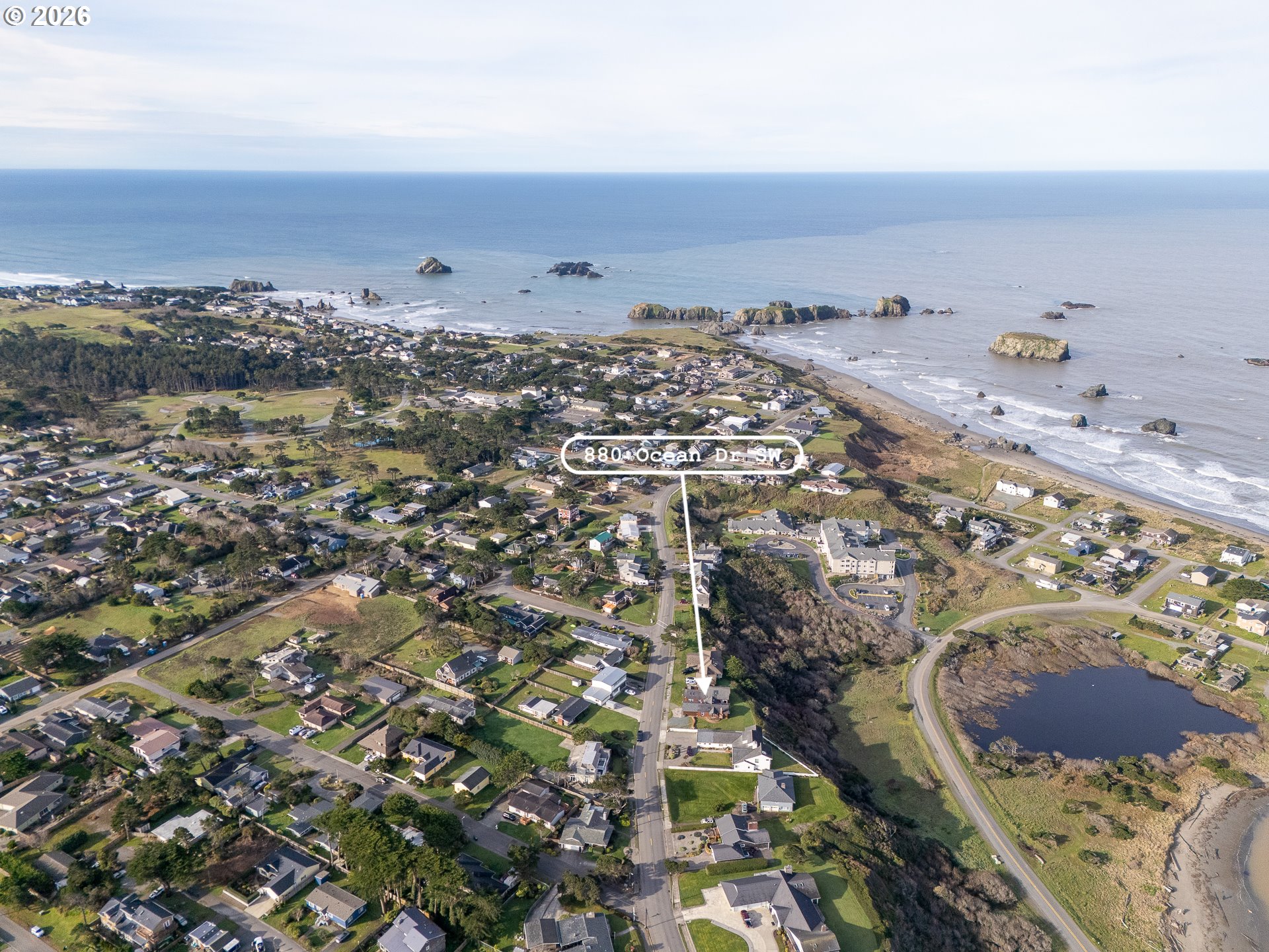 880 Ocean Drive Southwest Bandon, OR 97411 - Photo 6 of 48 an aerial view of a city