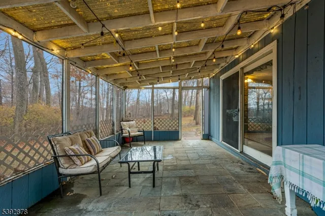 a patio with patio area