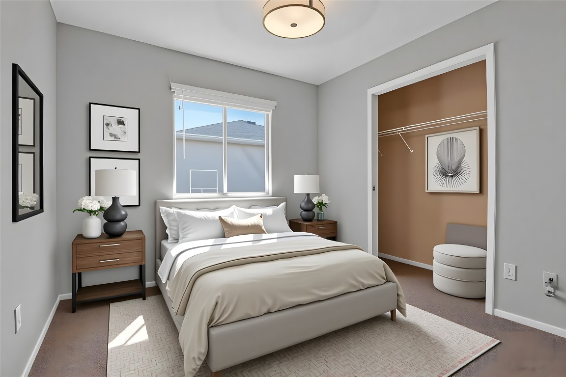 3007 Rainy River Drive Leander, TX 78641 - Photo 16 of 34 Virtually staged - Bedroom #2 with baseboards and a closet