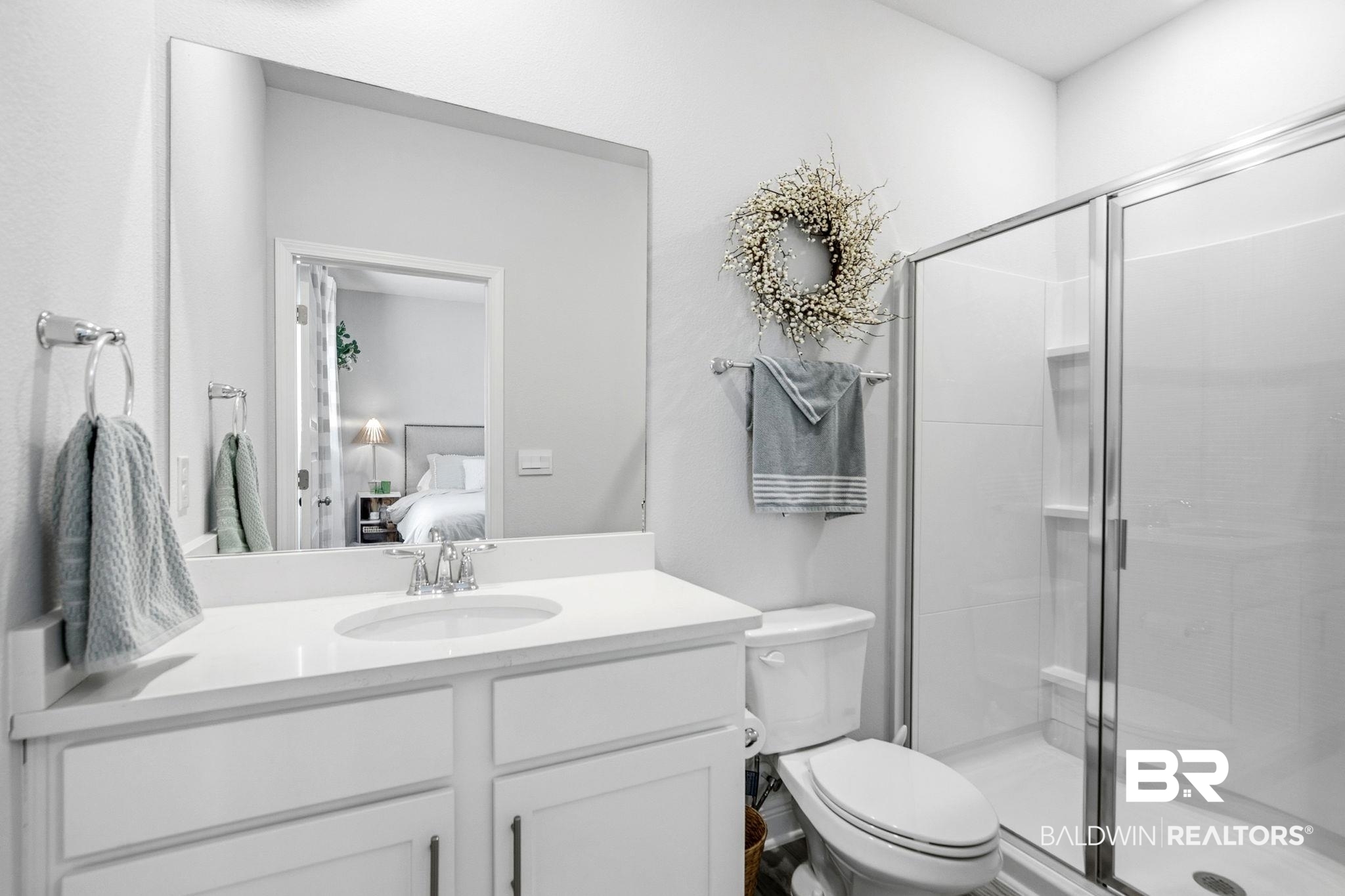 11123 Genuine Risk Circle Daphne, AL 36526 - Photo 38 of 67 Full bath with vanity, connected bathroom, and a shower stall