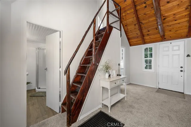 a view of an entryway with staircase