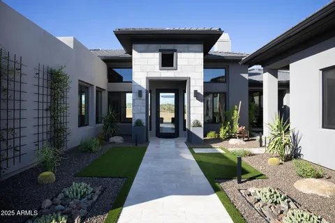 a front view of a house