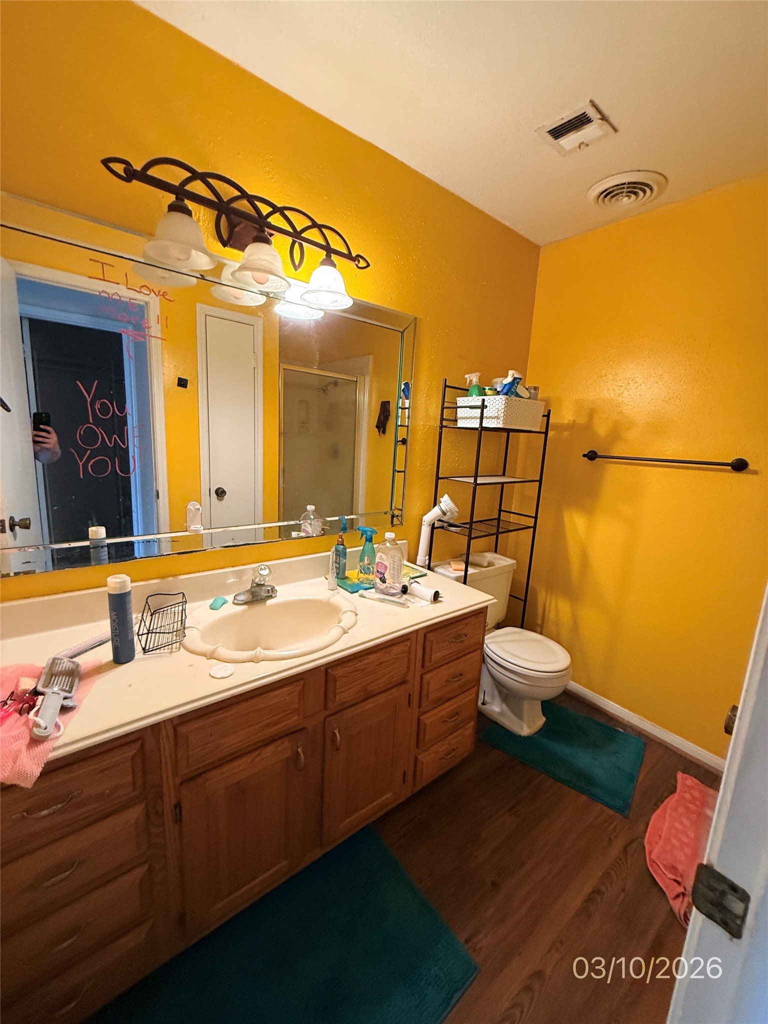 2018 Westlake Way Houston, TX 77084 - Photo 13 of 14 a bathroom with a double vanity sink mirror and toilet