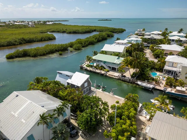 an aerial view of a house with a lake view