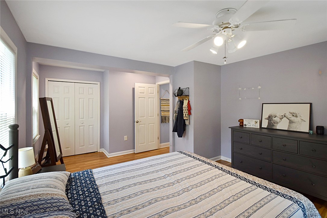 1388 Ford Road Lyndhurst, OH 44124 - Photo 20 of 39 Bedroom featuring light hardwood / wood-style floors, a closet, and ceiling fan